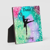 Plaque Photo Filles Danse Aquarelle avec Coeurs flottants (Recto)