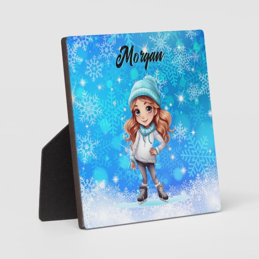 Plaque Photo Filles Hiver Patinage sur glace Figure Patinage Fl (Recto)