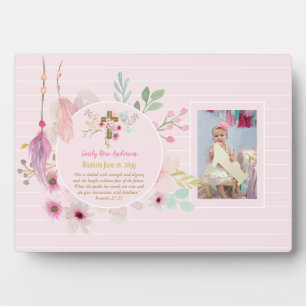 Plaque Photo Filles PHOTO Baptême Christening Proverbe Cadeau 3