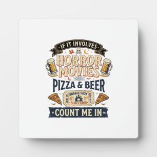 Plaque Photo Films d'horreur Pizza Bière Drôle Halloween_1