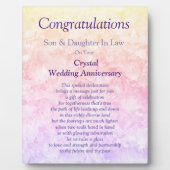 Plaque Photo Fils & Fille En Droit Crystal Mariage Anniversaire (Devant)