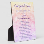 Plaque Photo Fils & Fille En Droit Crystal Mariage Anniversaire (Côté)