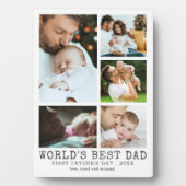 Plaque Photo First Fête des pères WORLDS BEST DAD Photo Collage (Devant)