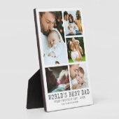 Plaque Photo First Fête des pères WORLDS BEST DAD Photo Collage (Côté)