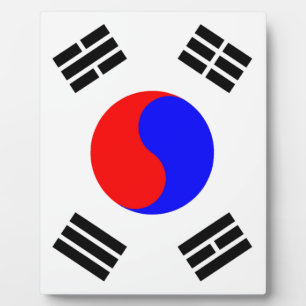 Plaque Photo Flag of South Korea