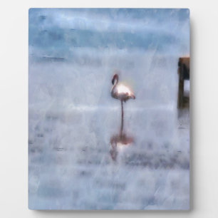 Plaque Photo Flamant rose aquarelle