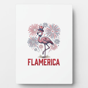 Plaque Photo Flamérica Flamant Patriotique Vintage Conception d