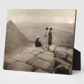 Plaque Photo Flapper Girls Sunrise Khufu Pyramid, Égypte 1920 (Côté)