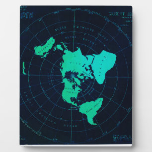 Plaque Photo Flat Earth Map (Azimuthal equidistant projection)