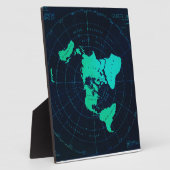 Plaque Photo Flat Earth Map (Azimuthal equidistant projection) (Côté)