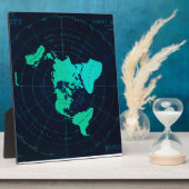 Plaque Photo Flat Earth Map (Azimuthal equidistant projection) (Côté)