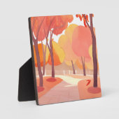 Plaque Photo Flèche d'automne | Aquarelle Abstraite (Recto)