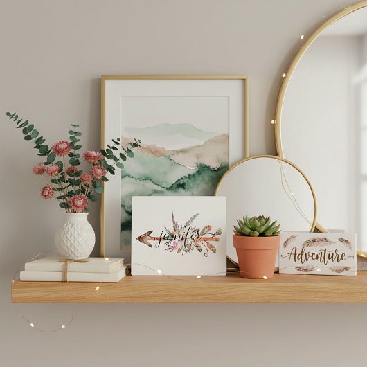 Plaque Photo Flèche florale personnalisée