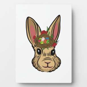 Plaque Photo Fleur À Visage De Lapin De Pâques Avec Oeuf De Pâq