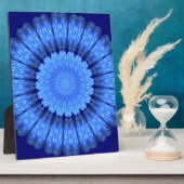 Plaque Photo Fleur abstraite bleue (Côté)