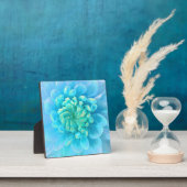 Plaque Photo Fleur bleu turquoise Dahlia en Aquarelle (Insitu)