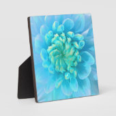 Plaque Photo Fleur bleu turquoise Dahlia en Aquarelle (Recto)
