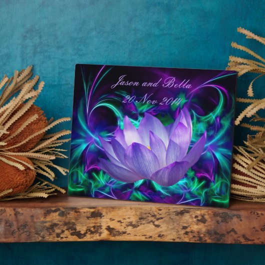 Plaque Photo Fleur de lotus pourpre et sa signification (Côté)
