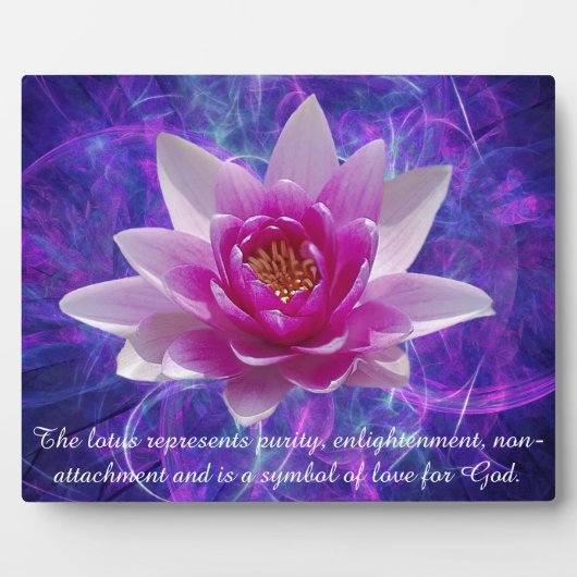 Plaque Photo Fleur de lotus rose et signification (Devant)