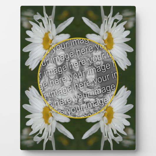 Plaque Photo Fleur de marguerite blanche Ajoutez votre propre p (Devant)
