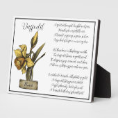 Plaque Photo Fleur de naissance MARS Anniversaire Daffodique (Côté)