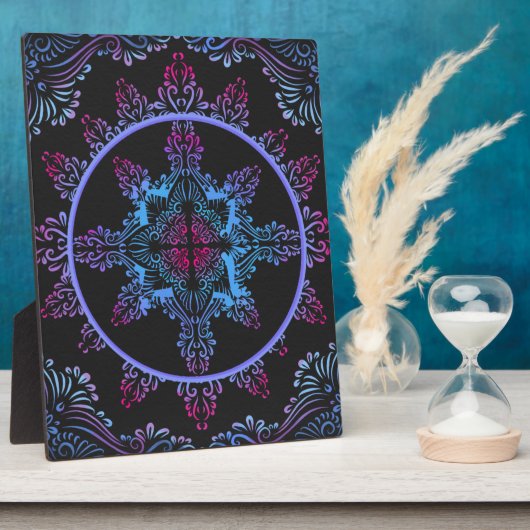 Plaque Photo Fleur de nuit Mandala (Côté)