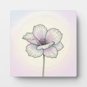 Plaque Photo Fleur de pavot pastel délicate