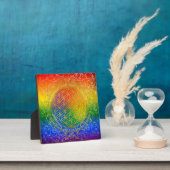 Plaque Photo Fleur de vie - Ornement Arc-en-ciel or (Insitu)