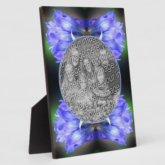 Plaque Photo Fleur Gentienne Bleue Ajoutez Votre Propre Photo (Côté)