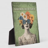 Plaque Photo Fleuron où planté Surreal Flower Woman (Côté)