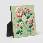 Plaque Photo Fleurs 3d colorées (Recto)
