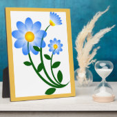 Plaque Photo Fleurs bleues (Côté)