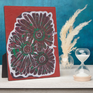 Plaque Photo Fleurs Brown et vertes