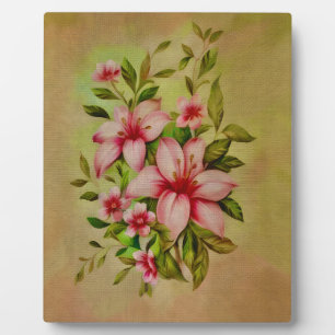 Plaque Photo Fleurs Colorées Peintes Avec Fond Acrylique