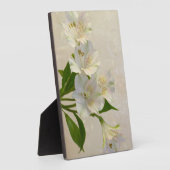 Plaque Photo Fleurs d'Alstomeria Blanche (Côté)