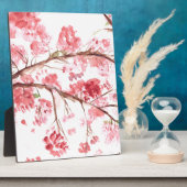 Plaque Photo Fleurs de cerisier rose aquarelle fleurie (Côté)