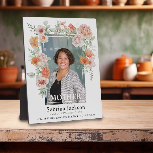Plaque Photo Fleurs de souvenir aimant - Photo de funérailles m