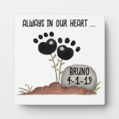 Plaque Photo Fleurs d'empreintes de patte Mémoire Perte d'anima (Devant)
