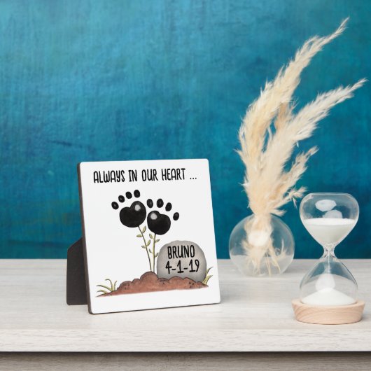 Plaque Photo Fleurs d'empreintes de patte Mémoire Perte d'anima (Insitu)