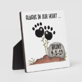Plaque Photo Fleurs d'empreintes de patte Mémoire Perte d'anima (Recto)