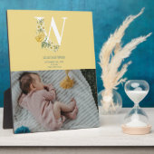 Plaque Photo Fleurs Jaunes Statistiques de Naissance Annonce de (Côté)