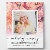 Plaque Photo Fleurs Lumineuses en Mémoire Affectue (Devant)