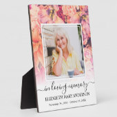 Plaque Photo Fleurs Lumineuses Mémorial en Mémoire (Côté)