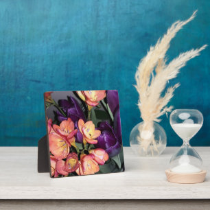 Plaque Photo Fleurs orange et violette
