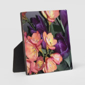 Plaque Photo Fleurs orange et violette (Recto)