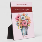 Plaque Photo Fleurs pour le 40ème anniversaire de mariage en ru (Côté)