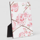 Plaque Photo Fleurs roses de cerisier aquarelle nature (Côté)