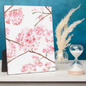 Plaque Photo Fleurs roses de cerisier aquarelle nature (Côté)