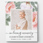 Plaque Photo Fleurs Roses En Souvenir Affectueux (Devant)