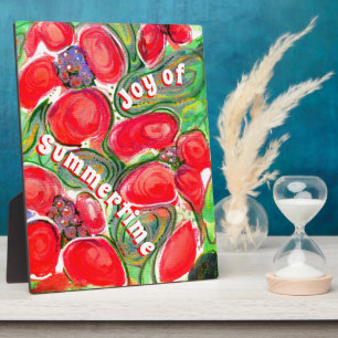Plaque Photo Fleurs rouges Joie de l'Imaginaire d'été